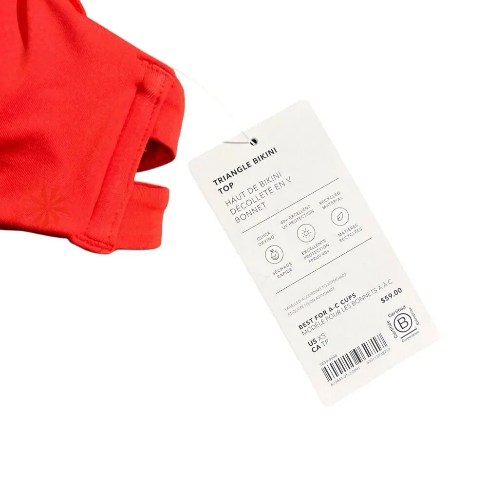 ATHLETA triangle bikini top A-C Orange NWT Sz XS